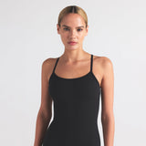 COTTON RIB LONG CAMI DRESS | SOOT