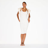 COTTON RIB TANK MIDI DRESS | MARBLE