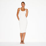 COTTON RIB TANK MIDI DRESS | MARBLE