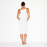 COTTON RIB TANK MIDI DRESS | MARBLE