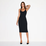COTTON RIB TANK MIDI DRESS | SOOT