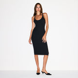 COTTON RIB TANK MIDI DRESS | SOOT