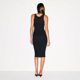COTTON RIB TANK MIDI DRESS | SOOT