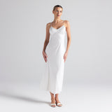 SILK CAMI V NECK LONG SLIP | IVORY