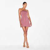 SMOOTH LAYERS STRAPLESS MINI DRESS | REDWOOD