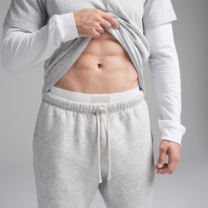 FLEECE LOUNGE MENS CLASSIC STRAIGHT LEG PANT | LIGHT HEATHER GREY