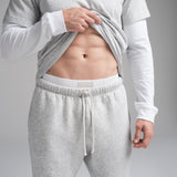 FLEECE LOUNGE MENS CLASSIC STRAIGHT LEG PANT | LIGHT HEATHER GREY