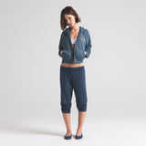 LIGHTWEIGHT FLEECE SHRUNKEN JOGGER | WASHED NAVY