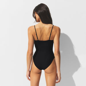 ICONIC SWIM SQUARE NECK ONE PIECE | OBSIDIAN