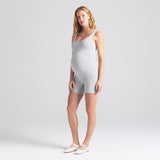 COTTON JERSEY MATERNITY ONESIE | LIGHT HEATHER GREY