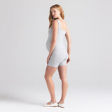 COTTON JERSEY MATERNITY ONESIE | LIGHT HEATHER GREY
