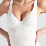 COTTON JERSEY UNDERWIRE BODYSUIT | MARBLE