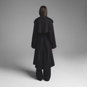 BOYFRIEND FLEECE OVERSIZED TRENCH COAT | WASHED ONYX