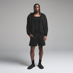 FLEECE LOUNGE MENS RELAXED ZIP UP HOODIE | WASHED ONYX