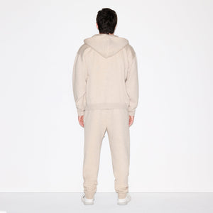 FLEECE LOUNGE MENS RELAXED ZIP UP HOODIE | DESERT HEATHER