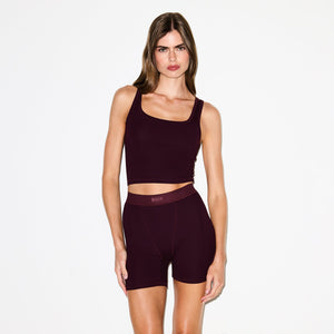 COTTON RIB BOXER | CURRANT