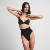 SEAMLESS SCULPT MID WAIST THONG | ONYX