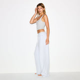 COTTON FLEECE OVERSIZED DOUBLE WAISTBAND PANT | LIGHT HEATHER GREY