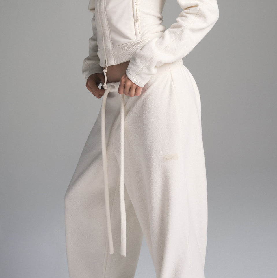 FLEECE LOUNGE OVERSIZED PANT | ECRU