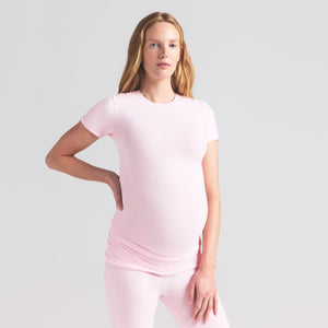 COTTON JERSEY MATERNITY FOLDOVER PANT | CHERRY BLOSSOM
