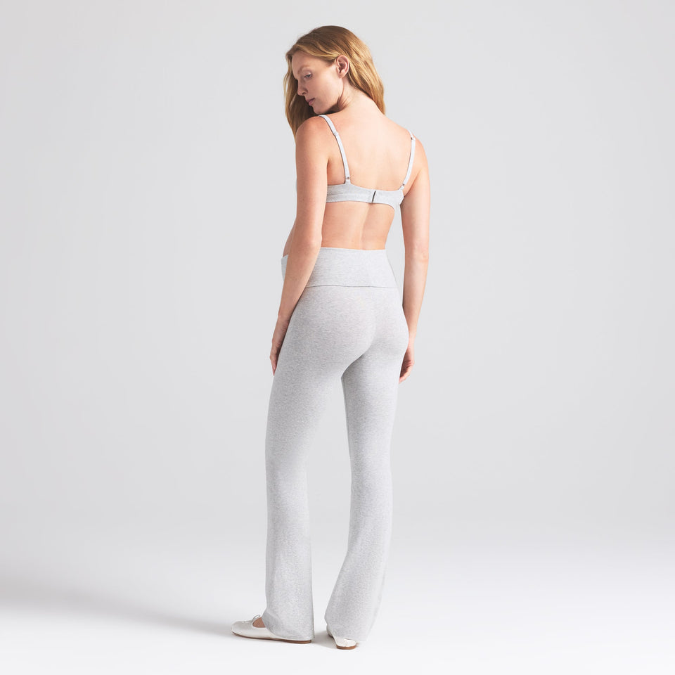 COTTON JERSEY MATERNITY FOLDOVER PANT | LIGHT HEATHER GREY