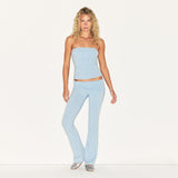 COTTON JERSEY FOLDOVER PANT | POWDER BLUE MICRO FLORAL