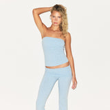 COTTON JERSEY FOLDOVER PANT | POWDER BLUE MICRO FLORAL