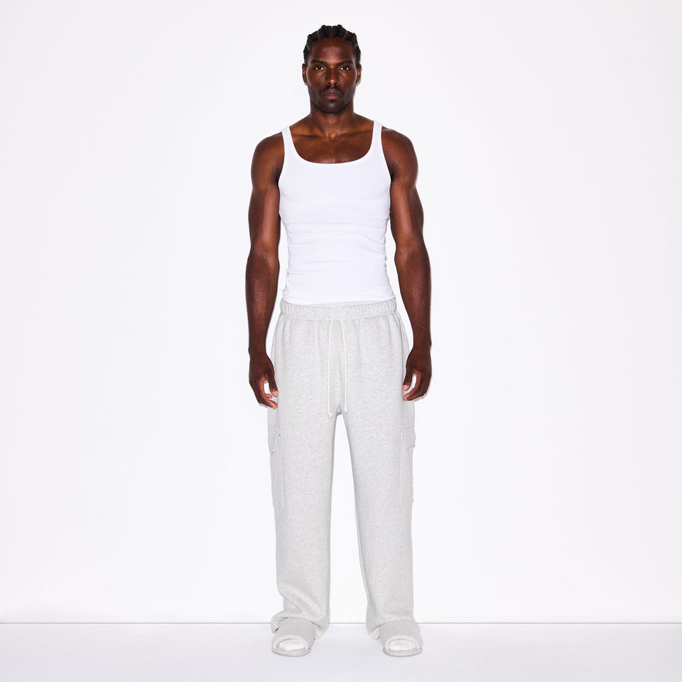 FLEECE LOUNGE MENS CARGO PANT | LIGHT HEATHER GREY