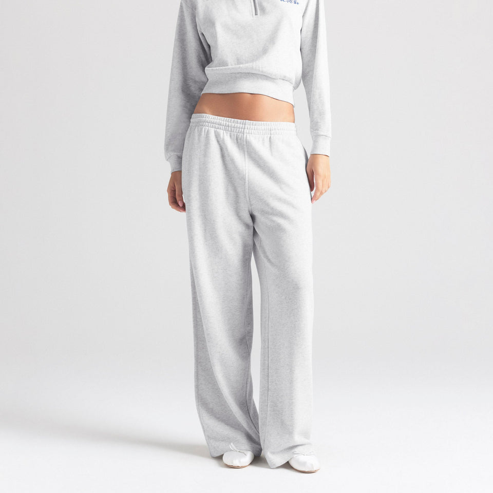 LIGHTWEIGHT FLEECE STRAIGHT LEG PANT | LIGHT HEATHER GREY