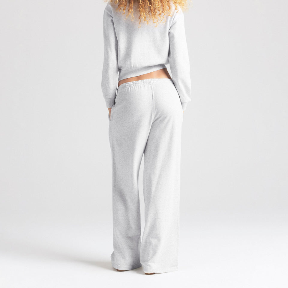 LIGHTWEIGHT FLEECE STRAIGHT LEG PANT | LIGHT HEATHER GREY