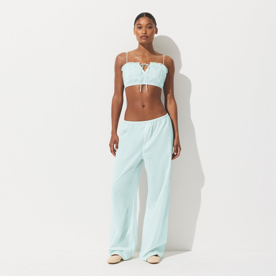 COTTON VOILE LOOSE PANT | FROST