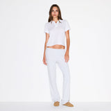COTTON FLEECE LOW RISE SLIM PANT | LIGHT HEATHER GREY