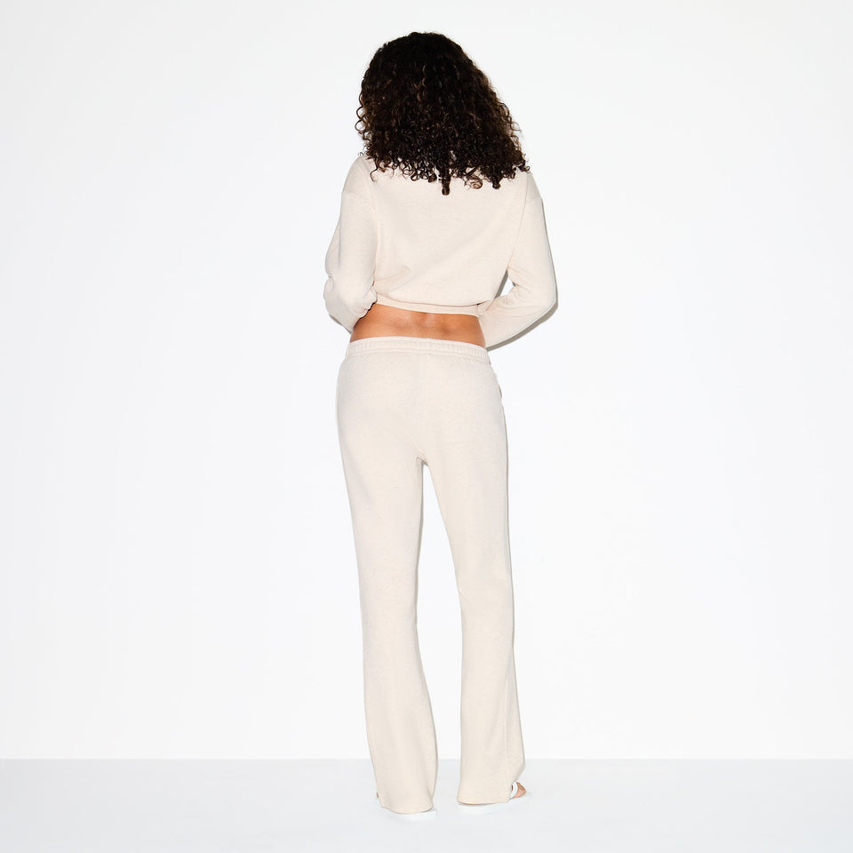 COTTON FLEECE LOW RISE SLIM PANT | OATMEAL HEATHER