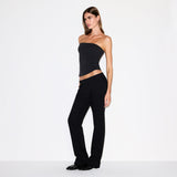 COTTON FLEECE LOW RISE SLIM PANT | ONYX