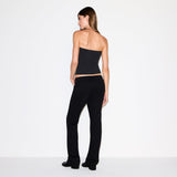 COTTON FLEECE LOW RISE SLIM PANT | ONYX