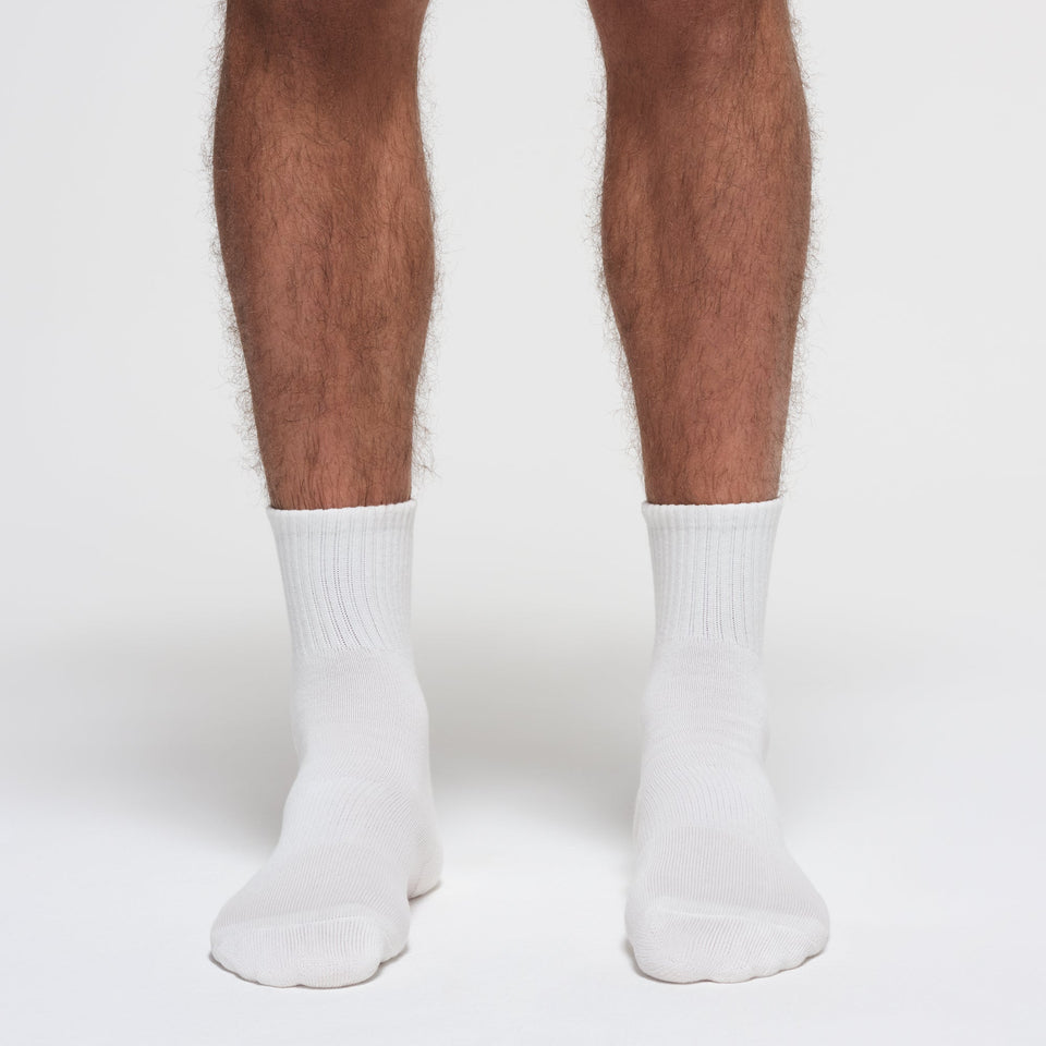 MENS QUARTER CREW SOCK 3-PACK | CHALK