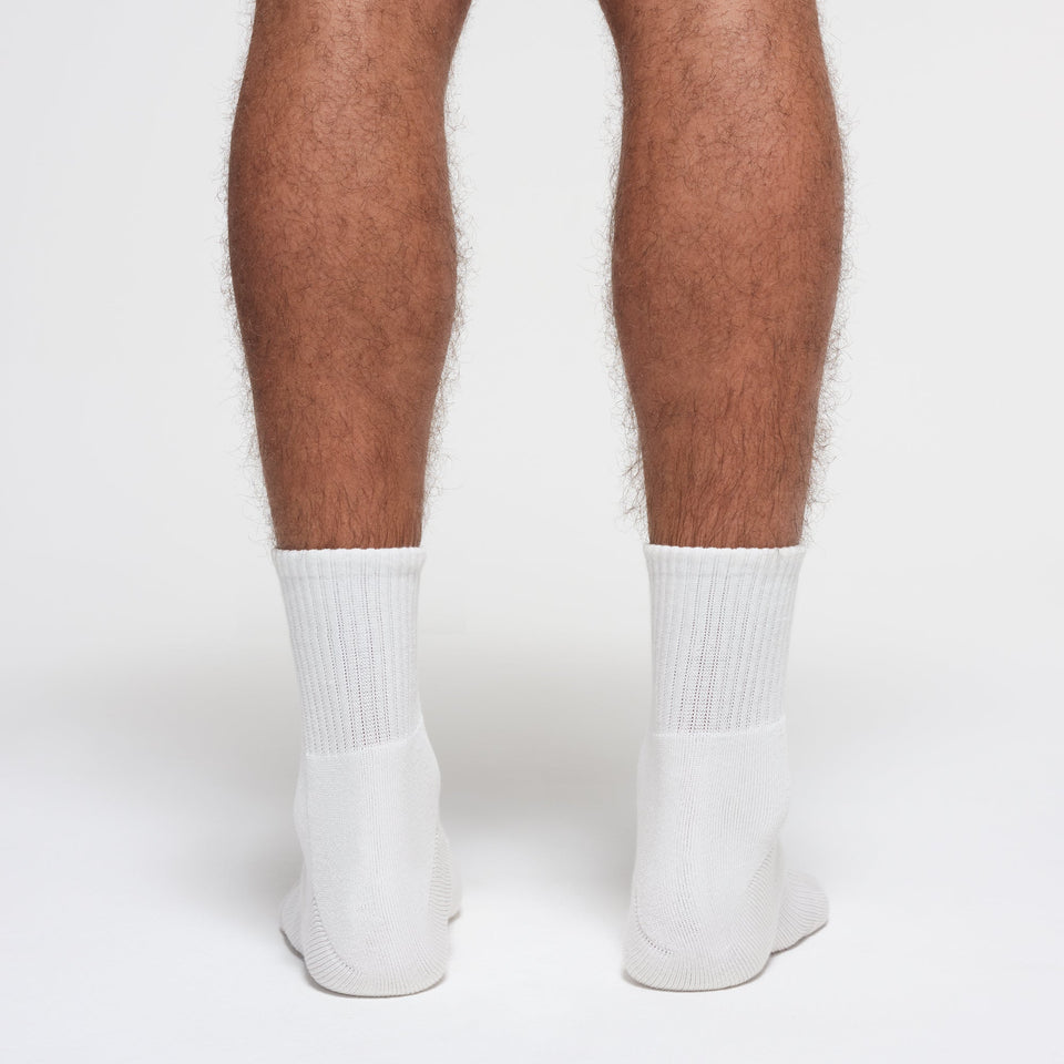 MENS QUARTER CREW SOCK 3-PACK | CHALK