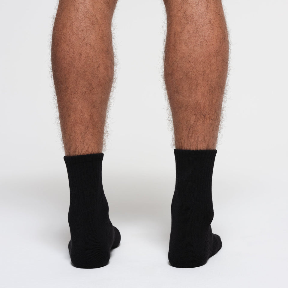 MENS QUARTER CREW SOCK 3-PACK | ONYX