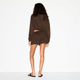 COTTON FLEECE CLASSIC SHORT | DARK SEPIA