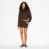 COTTON FLEECE CLASSIC SHORT | DARK SEPIA