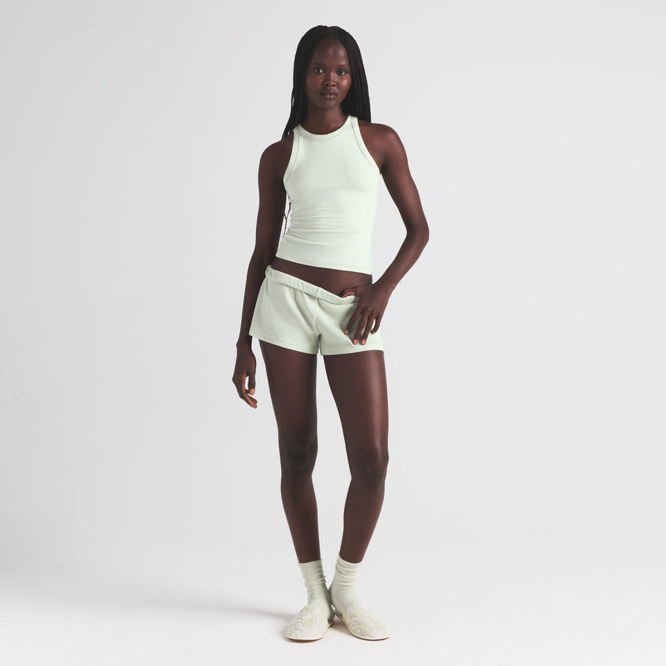 COTTON RIB LOOSE SHORT | SPEARMINT