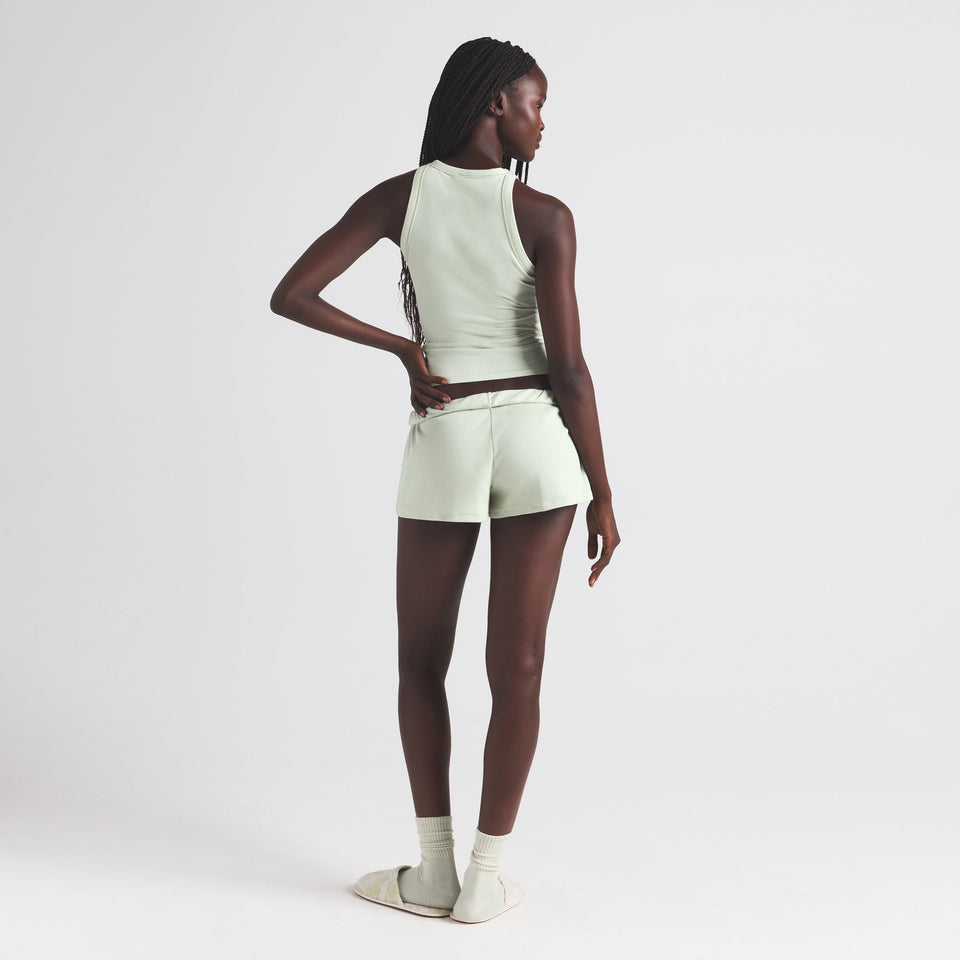 COTTON RIB LOOSE SHORT | SPEARMINT