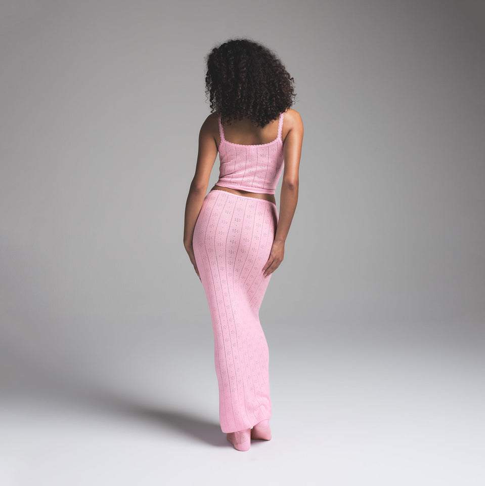 SWEATER POINTELLE LONG SKIRT | BABY PINK