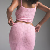 SWEATER POINTELLE LONG SKIRT | BABY PINK