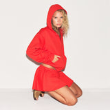 COTTON FLEECE MICRO SKIRT | RUBY