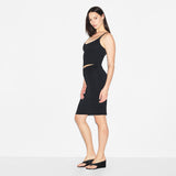 SMOOTH LAYERS MIDI SKIRT | OBSIDIAN