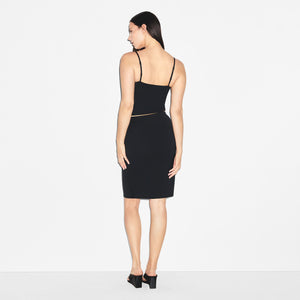SMOOTH LAYERS MIDI SKIRT | OBSIDIAN