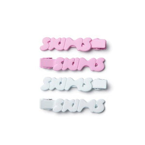 GETTING READY ACCESSORIES MATTE LOGO NO-CREASE HAIR CLIP 4-PACK | SNOW CHERRY BLOSSOM