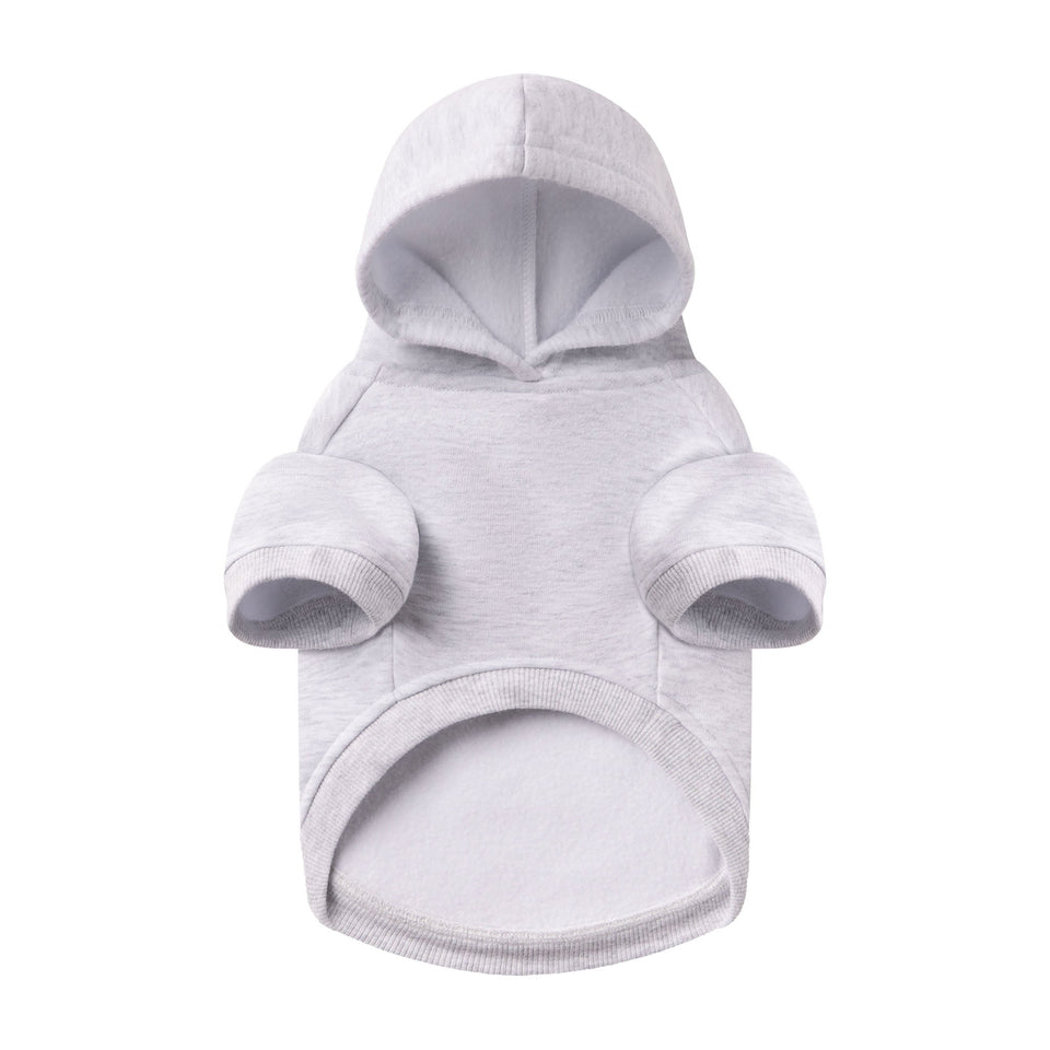 COTTON FLEECE PET HOODIE | LIGHT HEATHER GREY