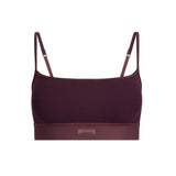 COTTON RIB SCOOP BRALETTE | CURRANT